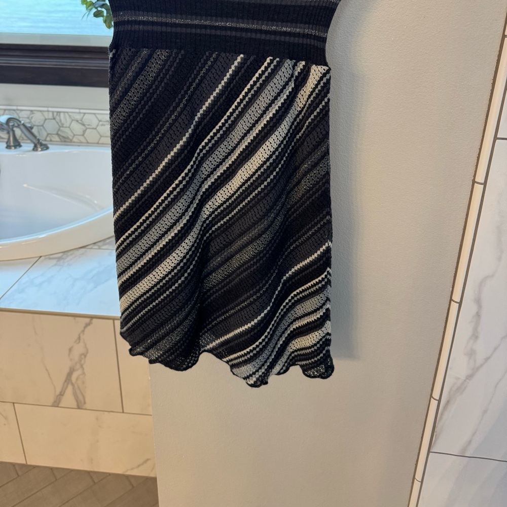 Missoni Grey and Silver Striped Knit Skirt